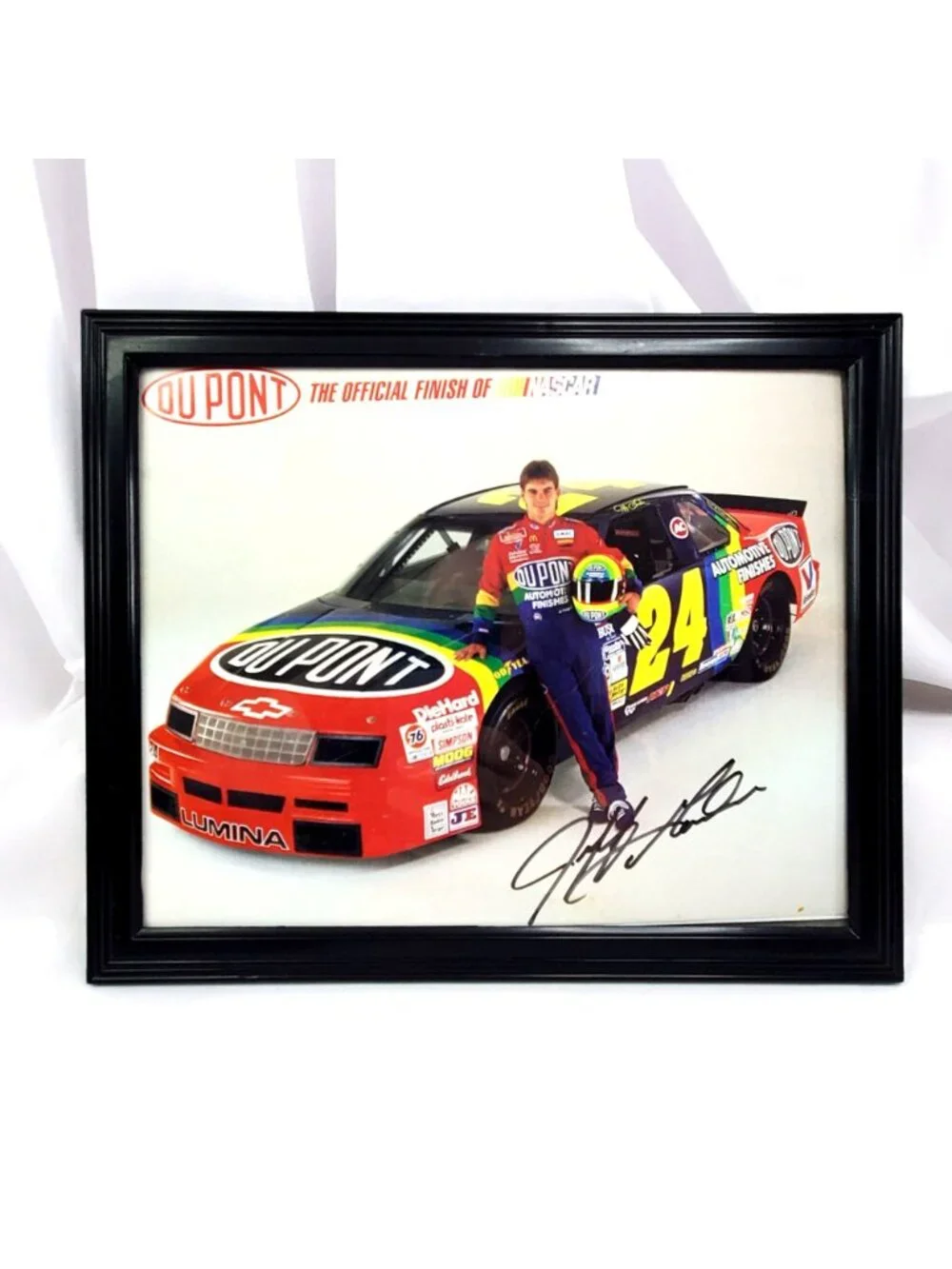 Jeff Gordon #24 DuPont Chevy Lumina ROOKIE YEAR 1994 Autographed Framed Picture - Picture 2 of 8